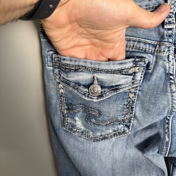 Silver Jeans Women's SUKI Slim Bootcut Faded Blue Jeans Size W27 Stretch Casual - Picture 6 of 16